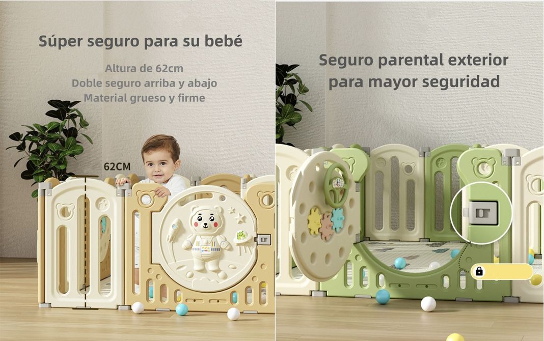 Corral Bebé 153x160cm Con Accesorios Lubabycas-6