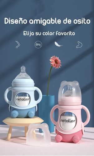 Mamaderas Con Chupetes Y Protector Lubabycas Azul-1