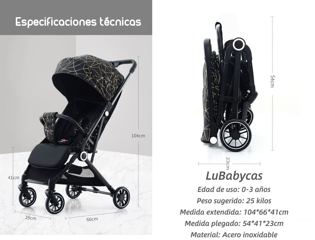 Coche De Paseo Últra Compacto Lubabycas Rosado-7
