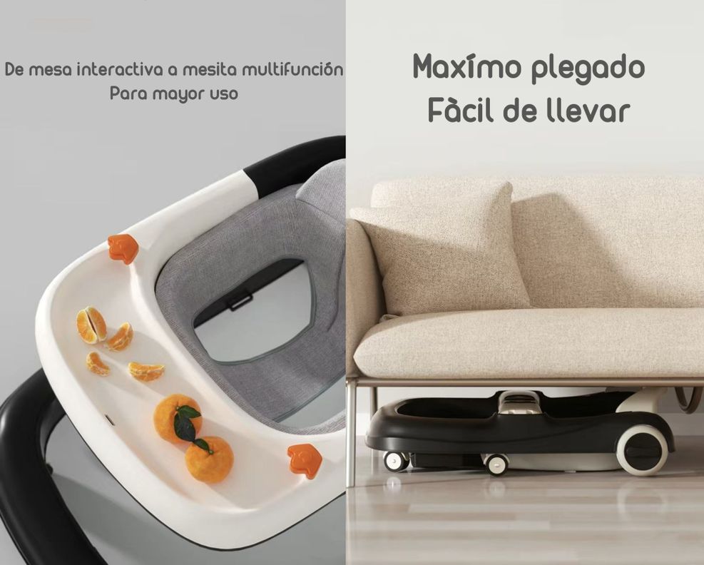 Andador Con Apoya Pies Y Más Accesorios Lubabycas Gris-4