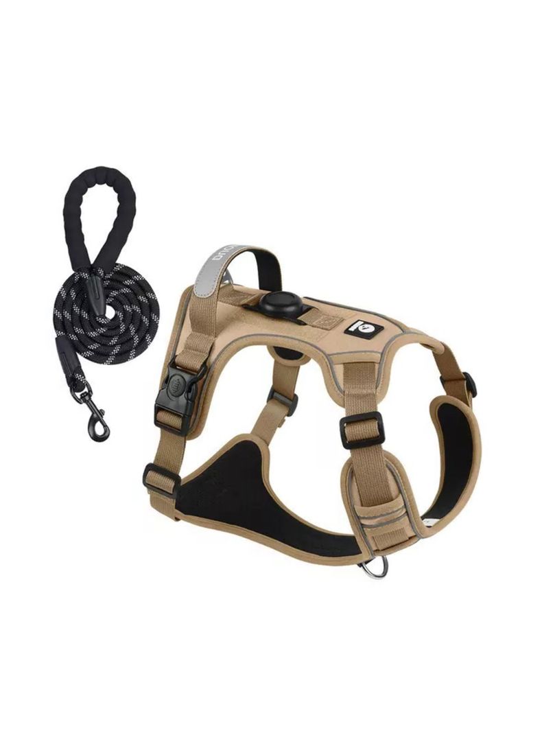 Arnes Para Perro Con Correa 1.5M Reflectante Cafe Kayla