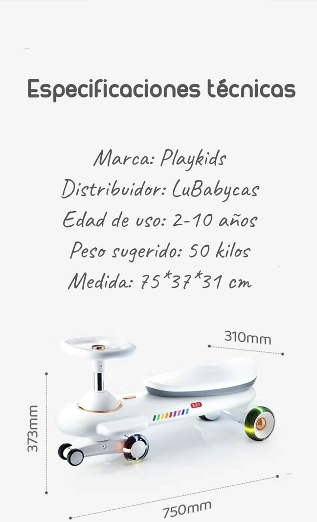 Correpasillo Andador Swing Car Blanco Playkids By Lubabycas-7