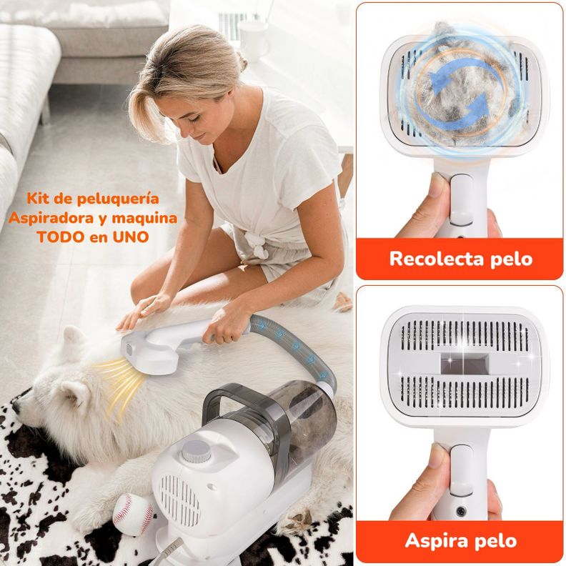 Kit Aseo Aspiradora Cortapelos Profesional 2 En 1 Mascotas-2