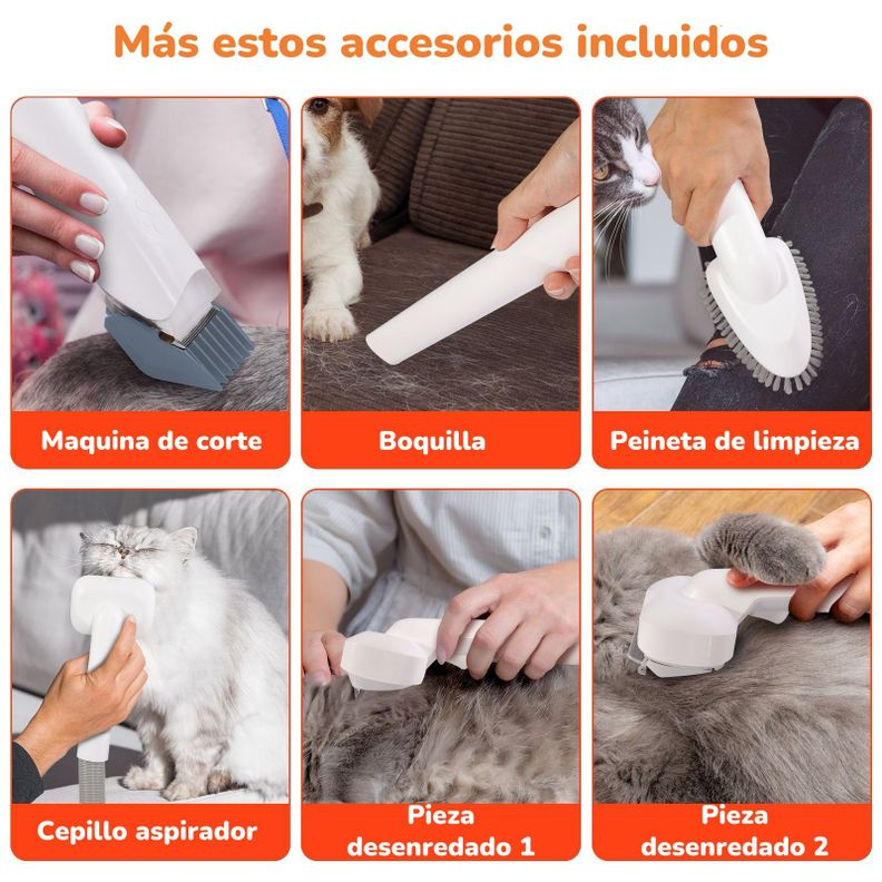 Kit Aseo Aspiradora Cortapelos Profesional 2 En 1 Mascotas-3
