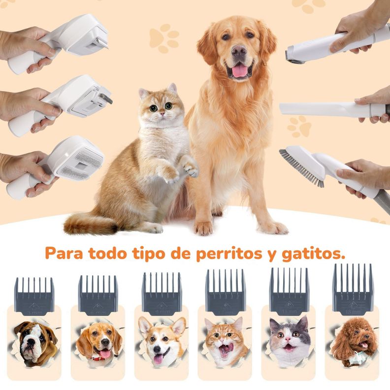 Kit Aseo Aspiradora Cortapelos Profesional 2 En 1 Mascotas-4