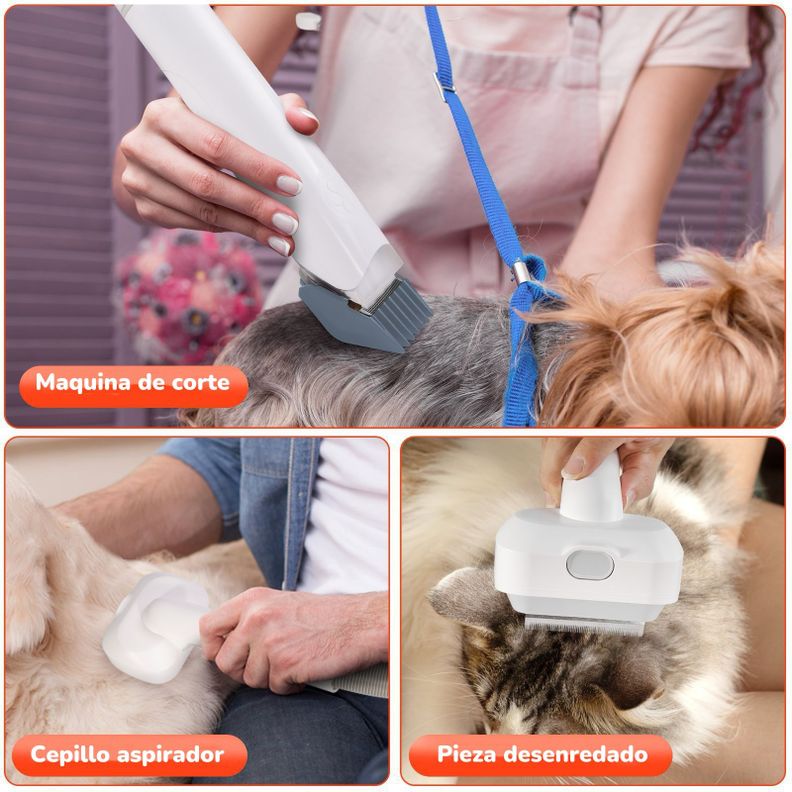 Kit Aseo Aspiradora Cortapelos Profesional 2 En 1 Mascotas-5