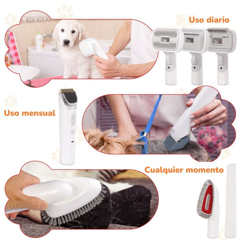 Kit Aseo Aspiradora Cortapelos Profesional 2 En 1 Mascotas-7