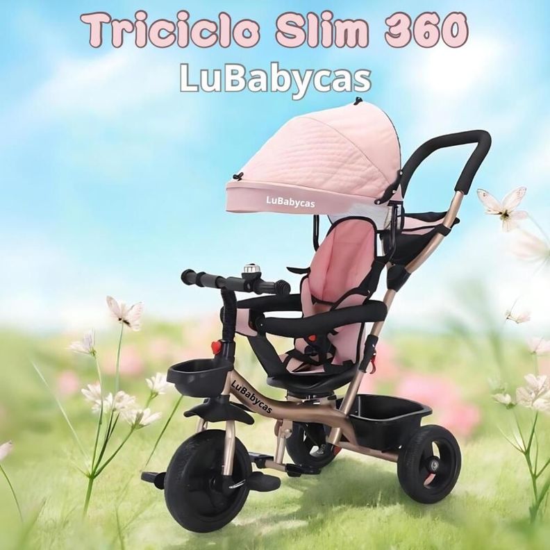 Triciclo 3 En 1 Con Apoya Pies 360°LuBabycas Negro-1