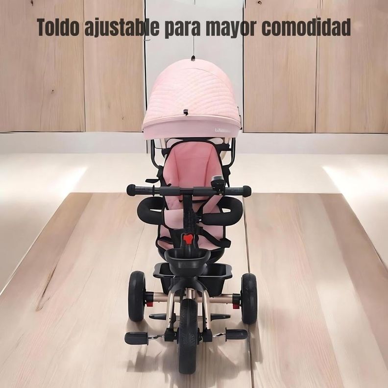 Triciclo 3 En 1 Con Apoya Pies 360°LuBabycas Negro-5
