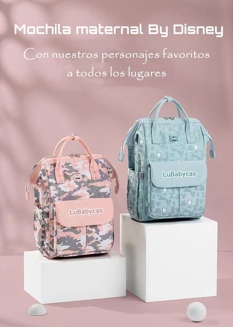 Mochila Pañalera Maternal Con Accesorios Rosada Lubabycas-1