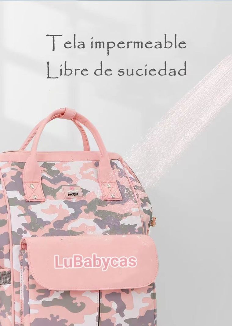 Mochila Pañalera Maternal Con Accesorios Rosada Lubabycas-3