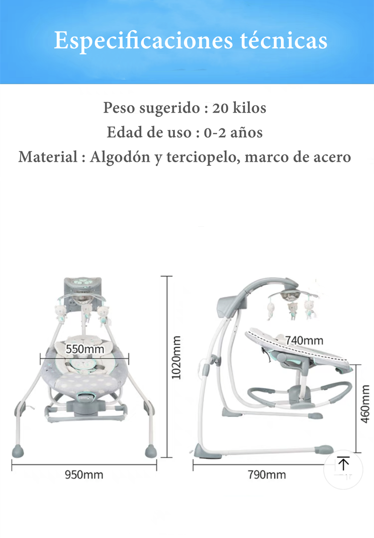 Columpio Mecedora Electrico 360° Ingenuity By Lubabycas-7