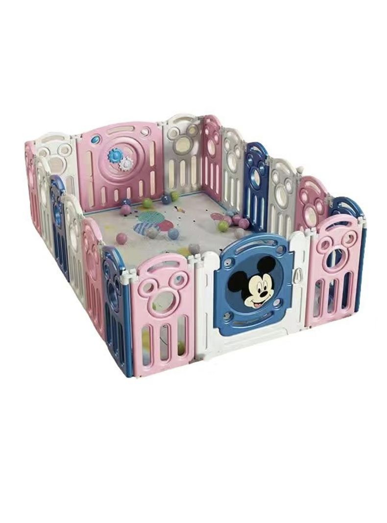 Corral 1.2*1.8m Rosado Con Alfombra Lubabycas-0