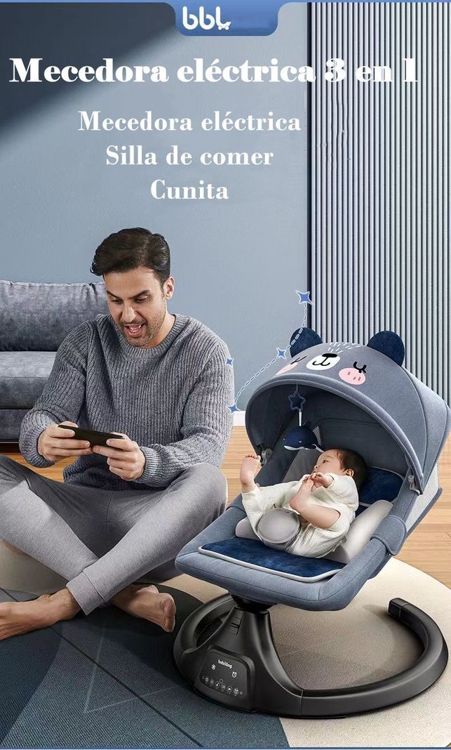 Mecedora Eléctrica Reclinable Bluetooth Lubabycas Osito-2