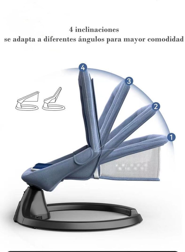 Mecedora Eléctrica Reclinable Bluetooth Lubabycas Osito-4
