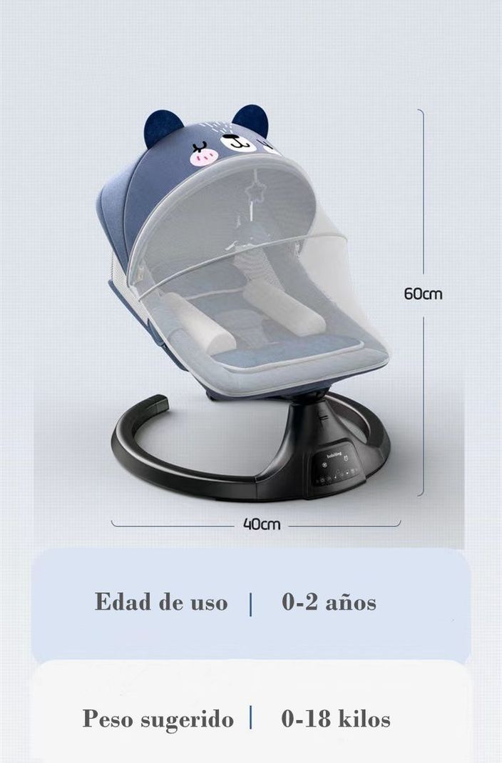 Mecedora Eléctrica Reclinable Bluetooth Lubabycas Osito-7