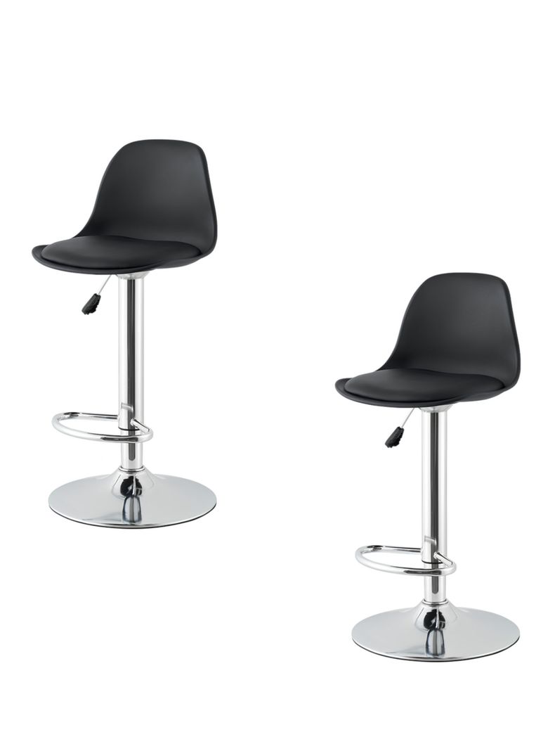 Pack 2 Sillas Piso Bar Negra Regulable YC002 Vitacura Negro