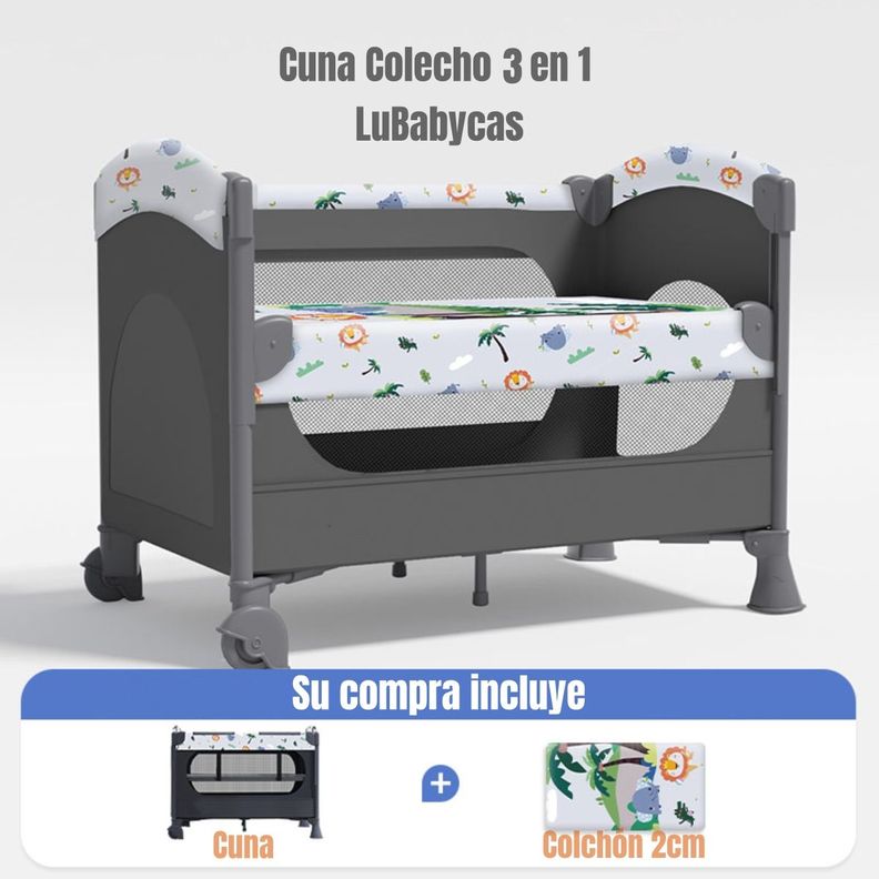 Cuna Colecho Corral 3 En 1 Lubabycas León-1