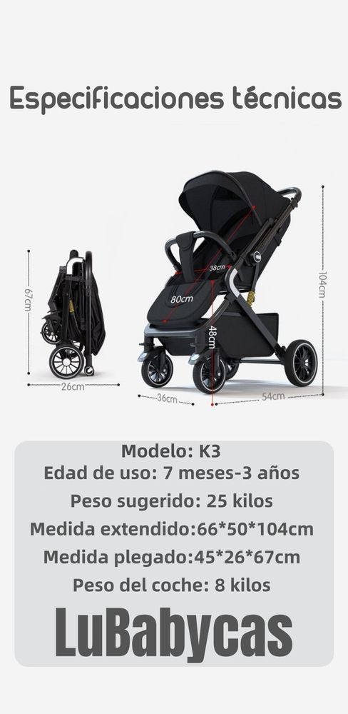 Coche De Paseo Reversible Multiposiciones Lubabycas Minnie-7