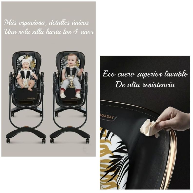 Silla De Comer Lujosa Reclinable Hagaday Blanca Lubabycas-5