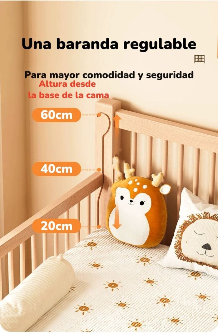 Cama Colecho 4 Laterales Con Colchón Y Sabana Plus LuBabycas-2