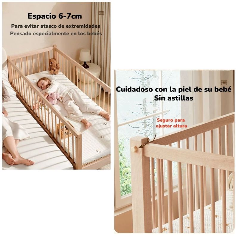 Cama Colecho 4 Laterales Con Colchón Y Sabana Plus LuBabycas-3