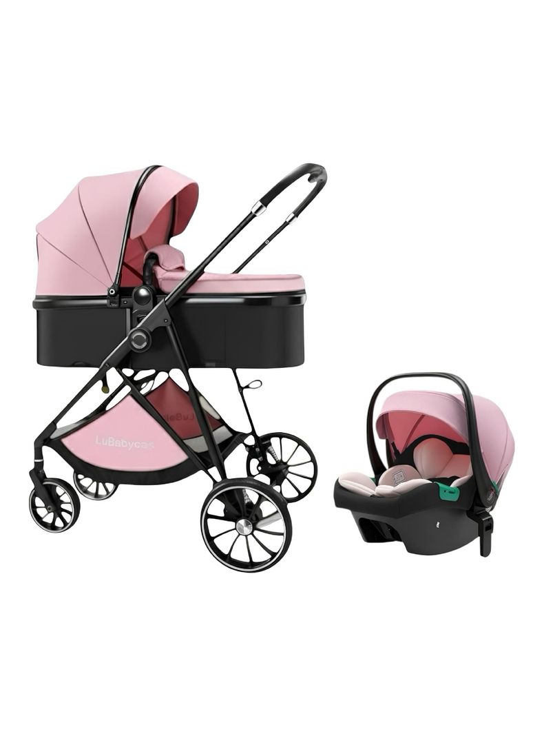 Coche Travel System Toldo Doble GeseBaby Rosado LuBabycas