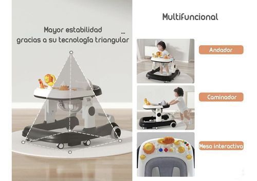 Andador Con Apoya Pies Y Más Accesorios Lubabycas Rosado-3