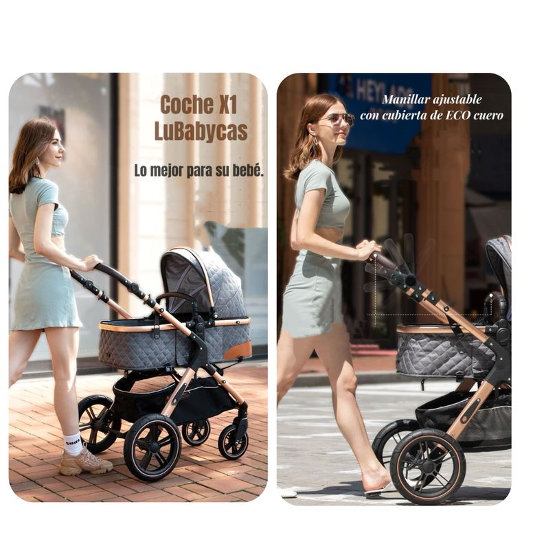 Coche Travel System Con Accesorios LuBabycas X1 Azul-2