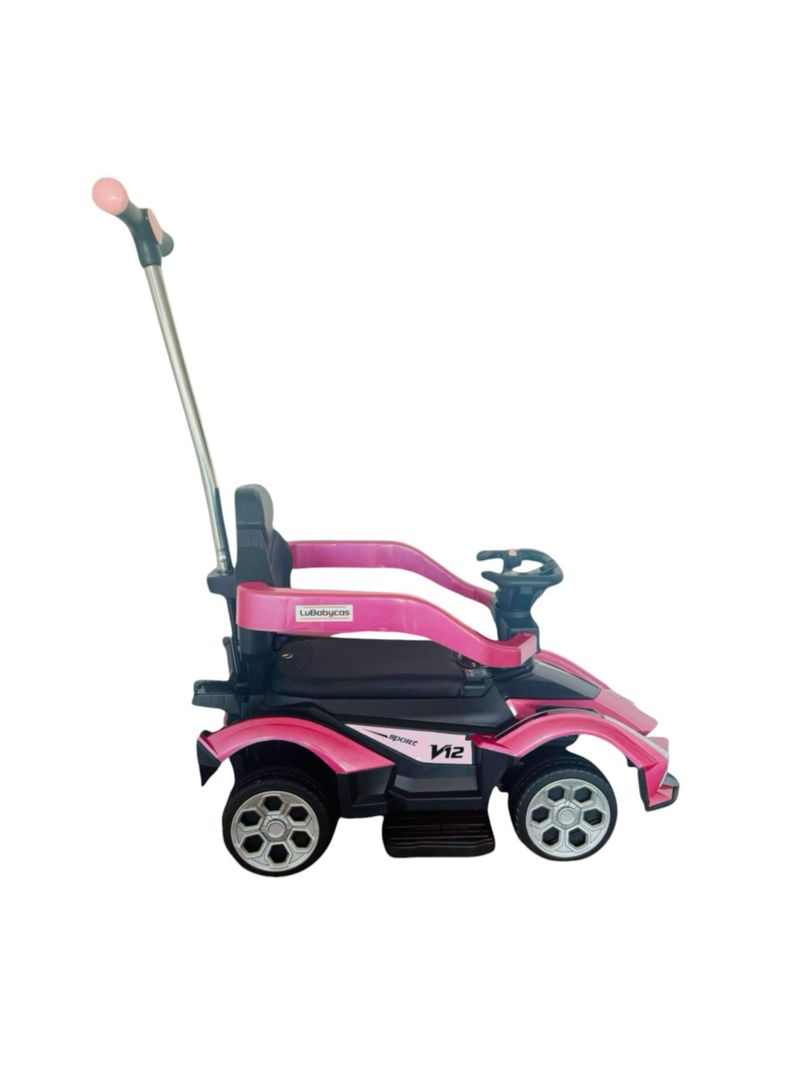 Correpasillo Andador Auto Con Manilla LuBabycas Rosado-0