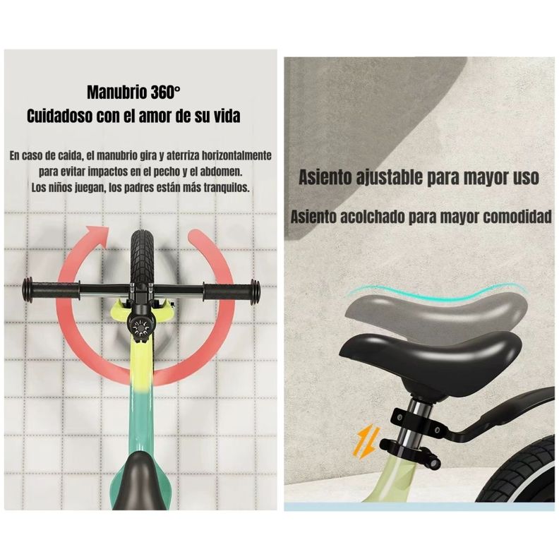 Bicicleta Equilibrio Últra Resistente LuBabycas Rosada-3