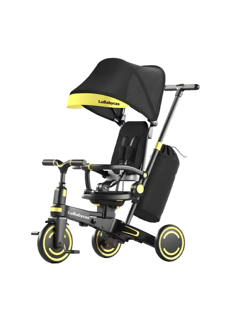 Triciclo Balance Plegable Con Bolso 9 En 1 LuBabycas Negro-0