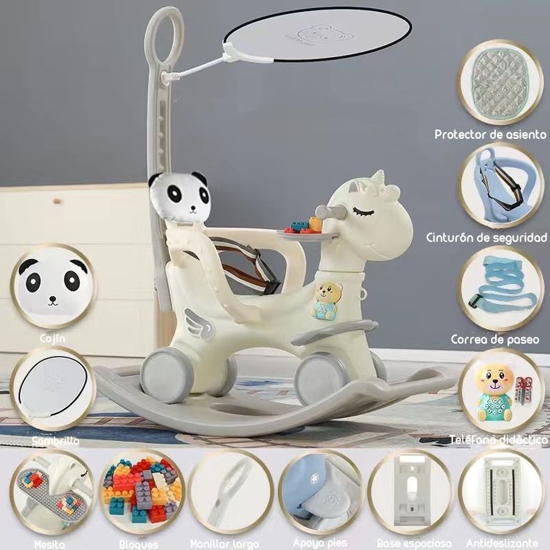 Correpasillo Andador Balance 3 En 1 Con Accesorios Blanco-1