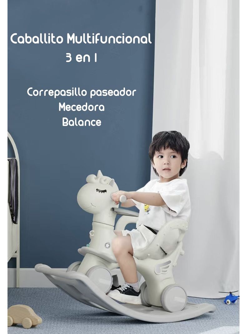 Correpasillo Andador Balance 3 En 1 Con Accesorios Blanco-2
