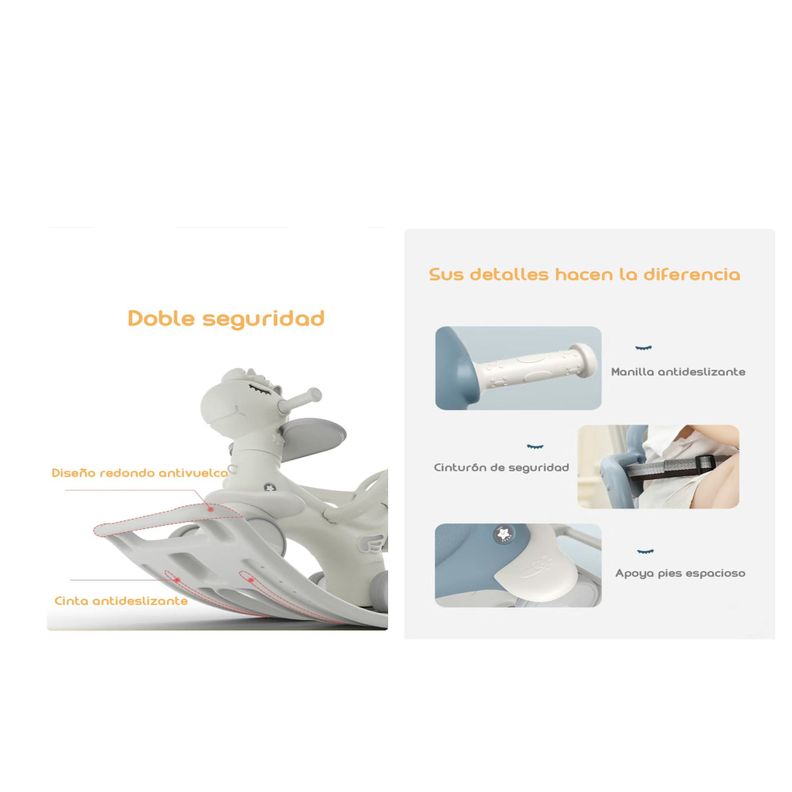 Correpasillo Andador Balance 3 En 1 Con Accesorios Blanco-4