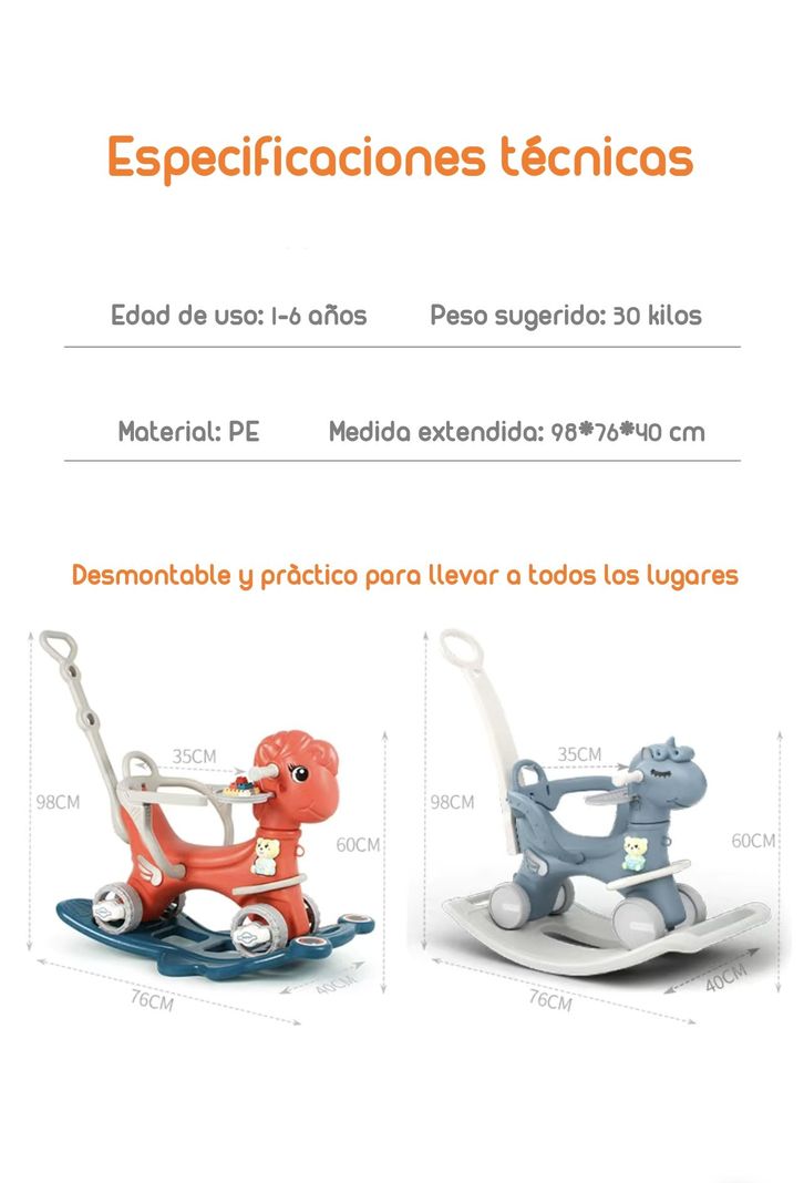 Correpasillo Andador Balance 3 En 1 Con Accesorios Blanco-7