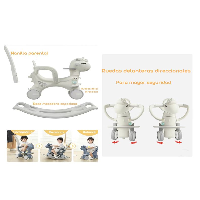 Correpasillo Andador Balance 3 En 1 Con Accesorios Blanco-6