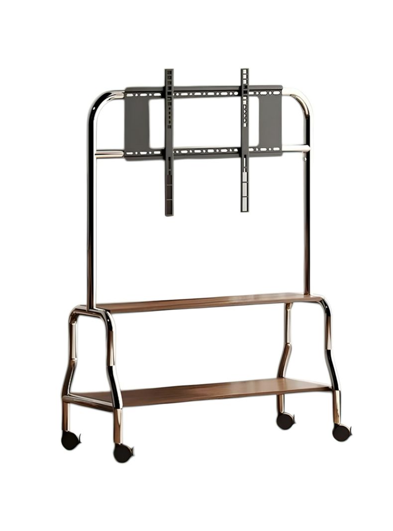 Soporte TV Rack Pedestal 40-75 Ruedas Doble Almacenamiento Cafe