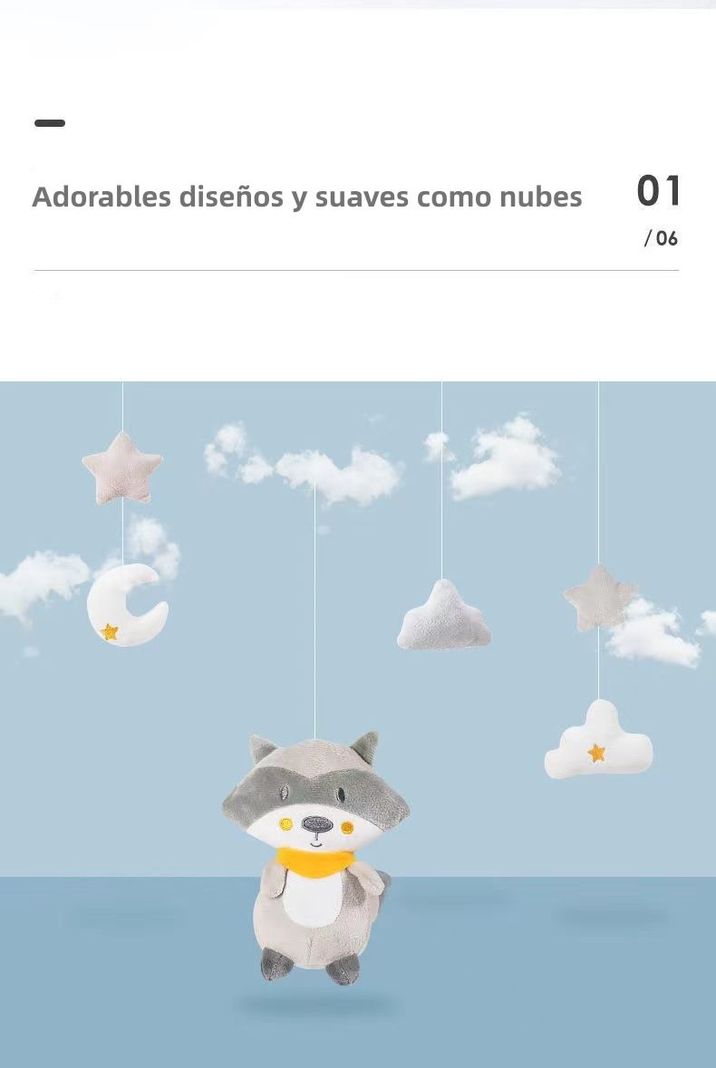Móvil Musical 360° Con Caja Lubabycas Buho-2