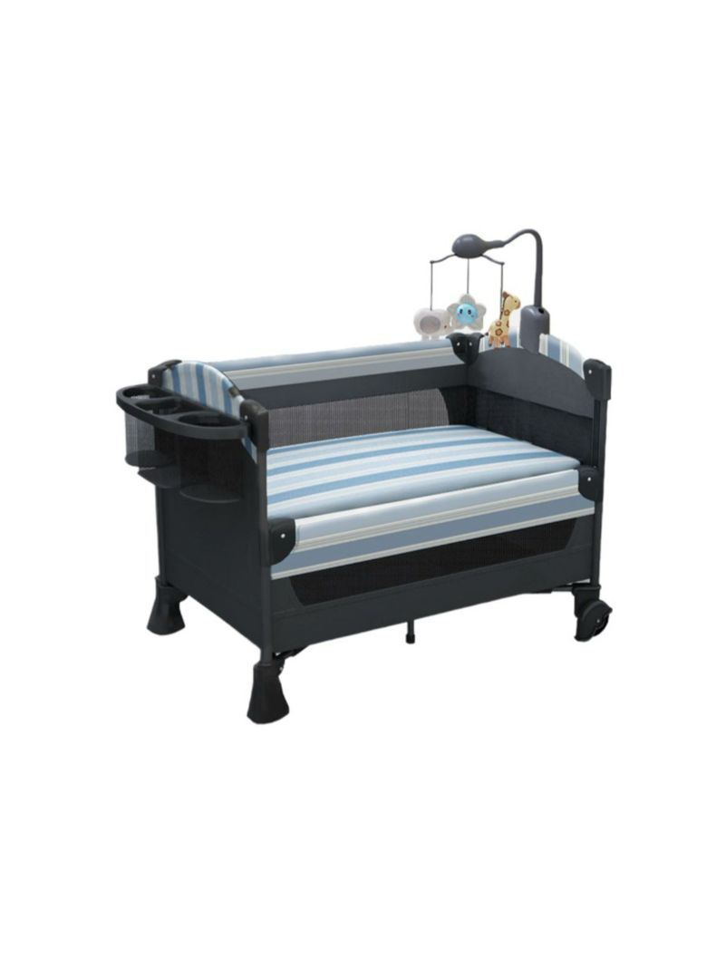 Cuna Colecho Corral Mecedora 4 En 1 Lubabycas Azul