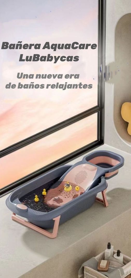 Bañera Premium Con Lavapelo Y Accesorios Lubabycas Naranja-1