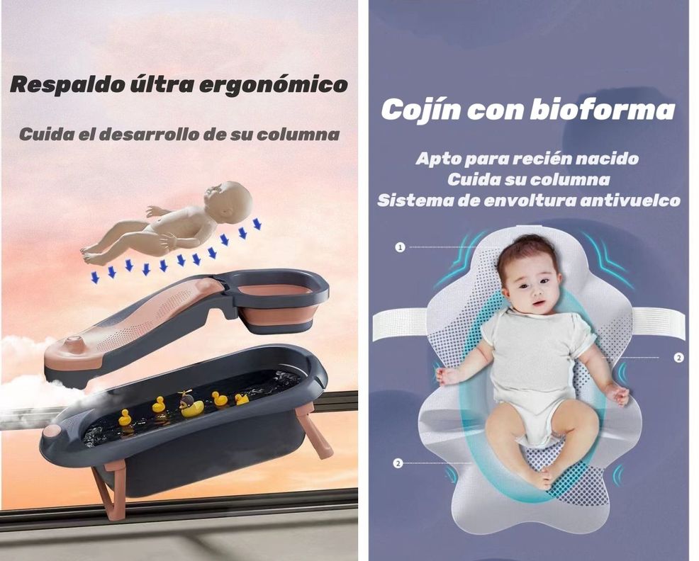 Bañera Premium Con Lavapelo Y Accesorios Lubabycas Naranja-3