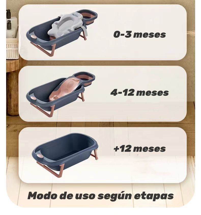 Bañera Premium Con Lavapelo Y Accesorios Lubabycas Naranja-4