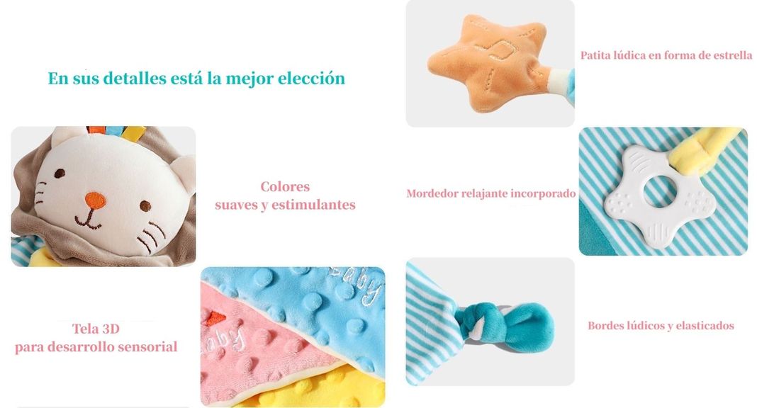 Peluche De Apego Sensorial Algodón Bella Lubabycas-6
