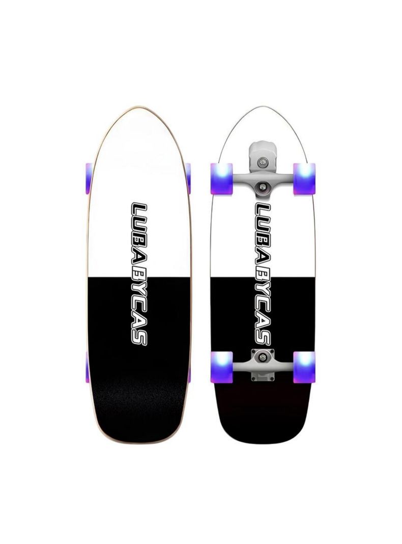 Skate Patineta De Madera Con Luces Freestyle Negra LuBabycas-0