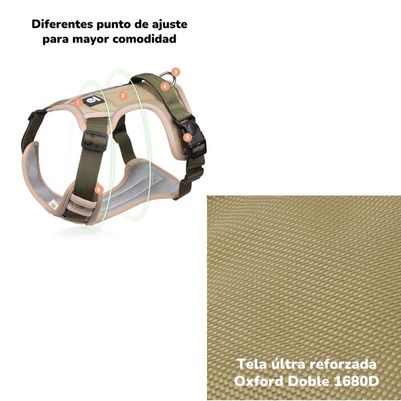 Arnés Para Perro Ajustable Con Correa Reflectantes Mimi M-6