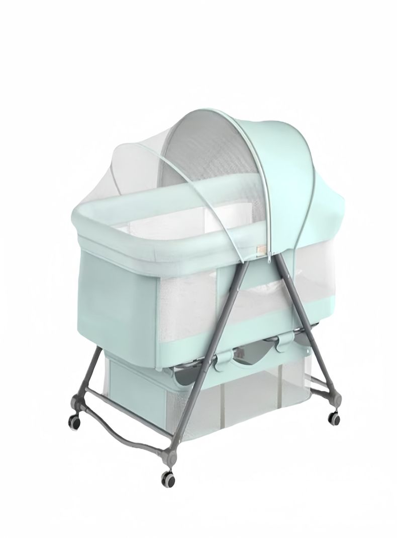 Cuna Bebe Moises Con Mosquitero Pro Verde LuBabycas