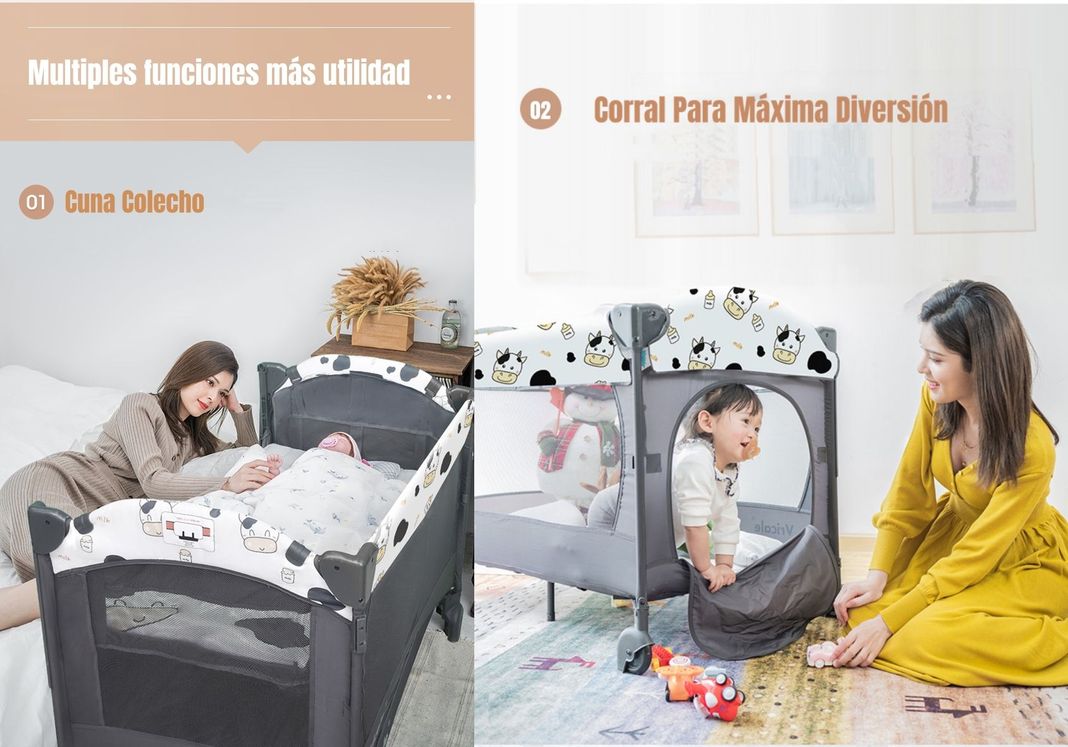 Cuna Colecho Corral 3 En 1 Lubabycas Jirafa-3
