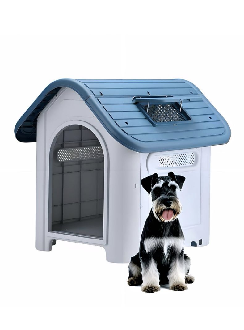 Casa De Perro Mascota Exterior Mediana 75cm Azul LuBabycas-0