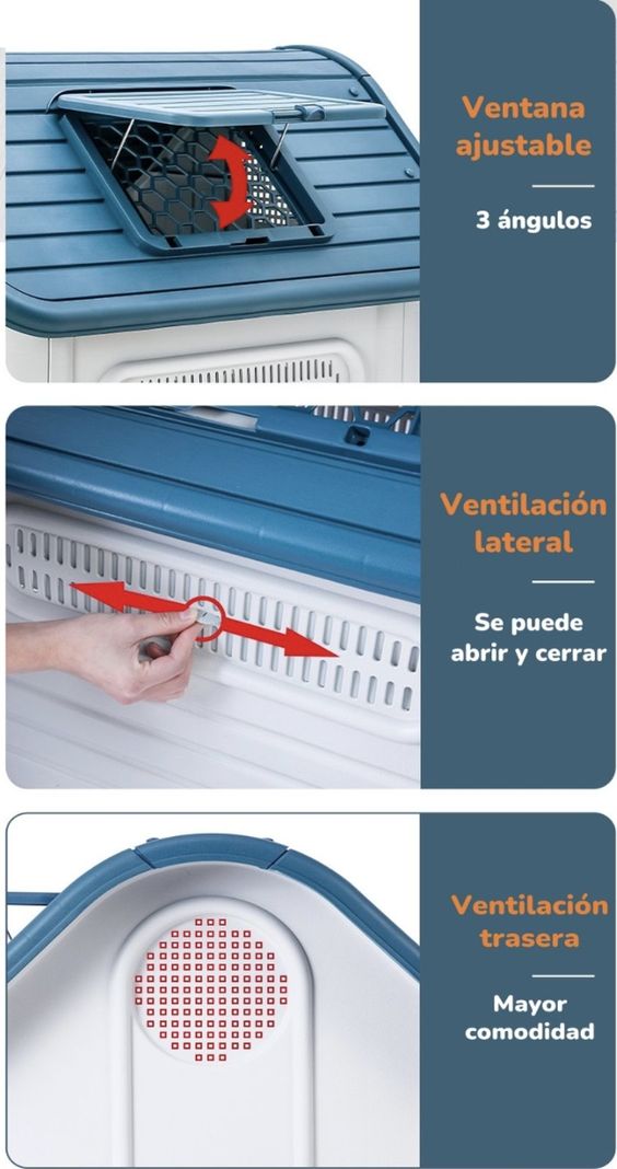 Casa De Perro Mascota Exterior Mediana 75cm Azul LuBabycas-1